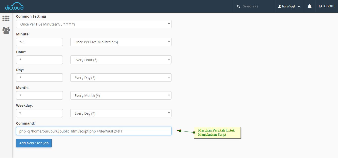 Cara Setting Cron job di cPanel