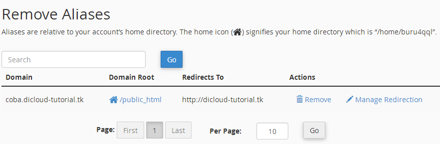 Cara Setting Aliases atau Parked Domain
