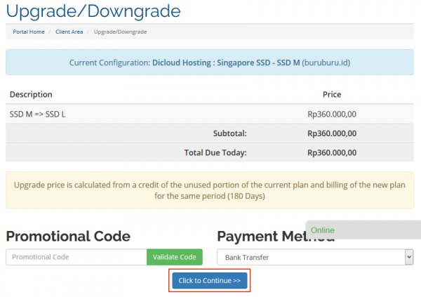Cara Upgrade dan Downgrade Layanan Hosting