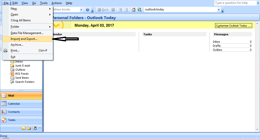 Cara Import Email Outlook