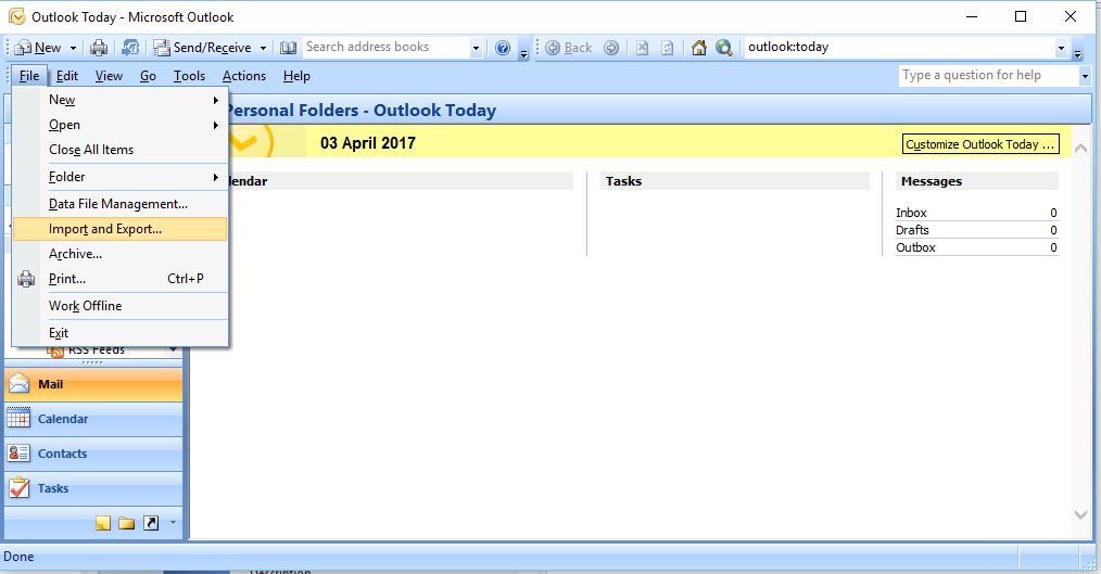 cara backup email di outlook