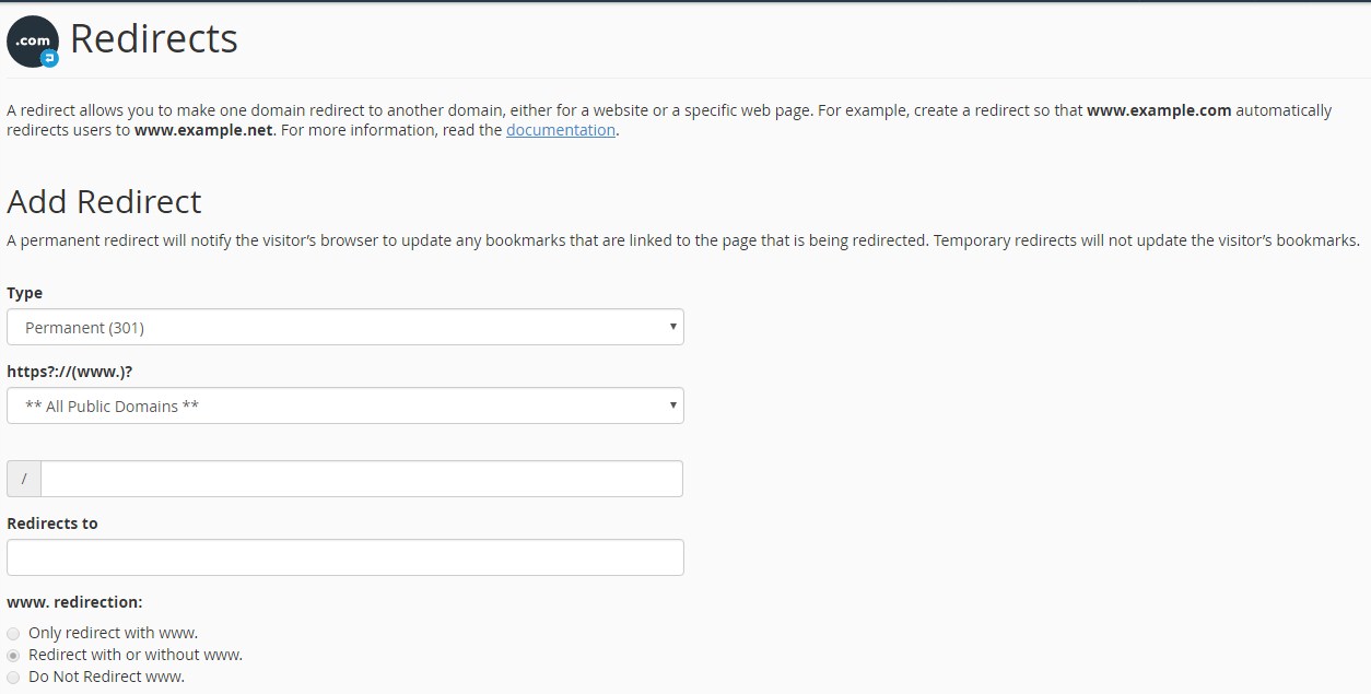 Cara Redirects Domain di cpanel