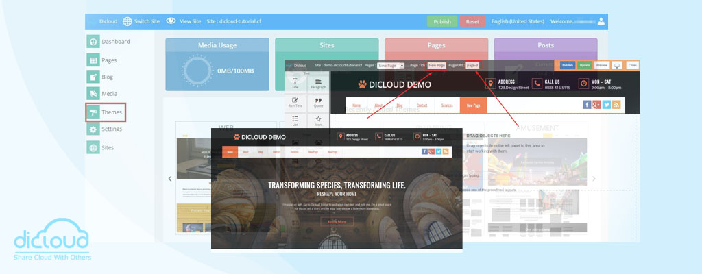 dicloud website builder