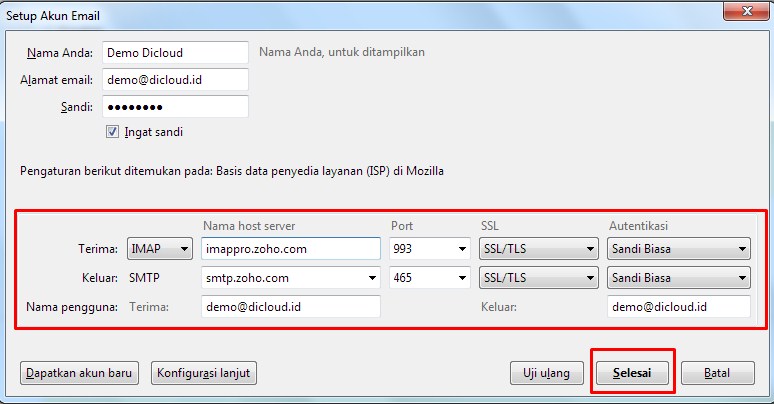 Cara Setup Zoho Mail di Mozilla Thunderbird
