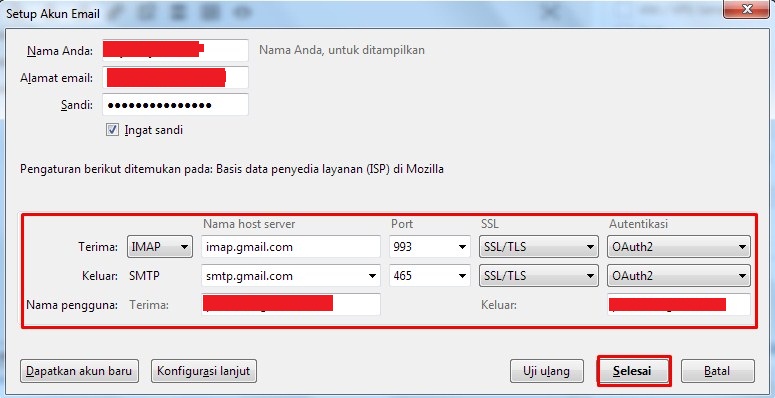 Cara Setup Gmail di Mozilla Thunderbird