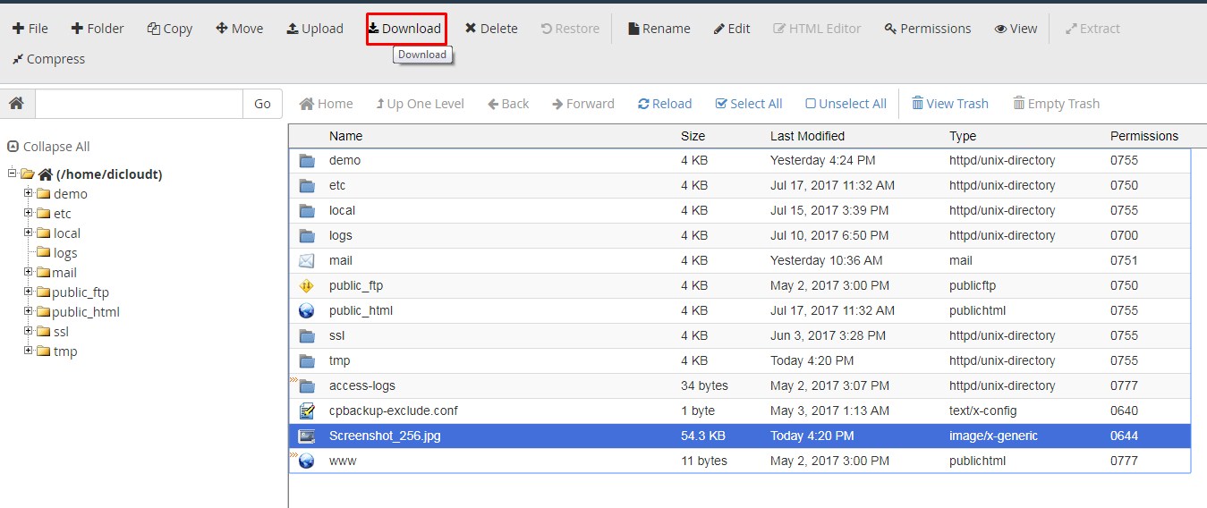 Cara Download File di File Manager