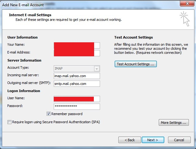 Cara Setup Yahoo di Outlook