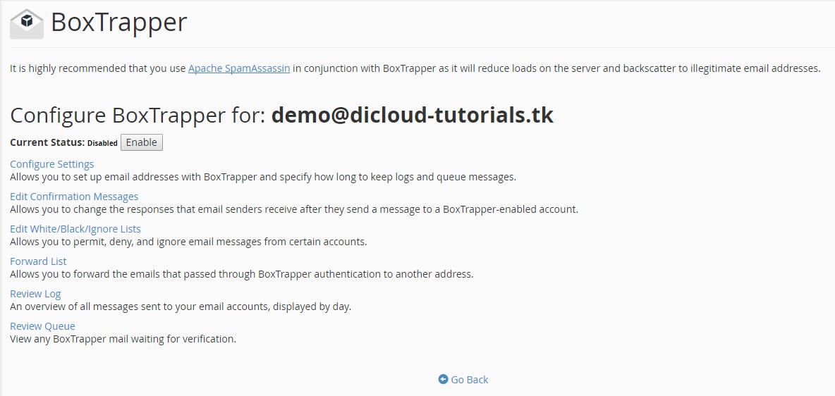 Cara Menggunakan Box Trapper di cPanel