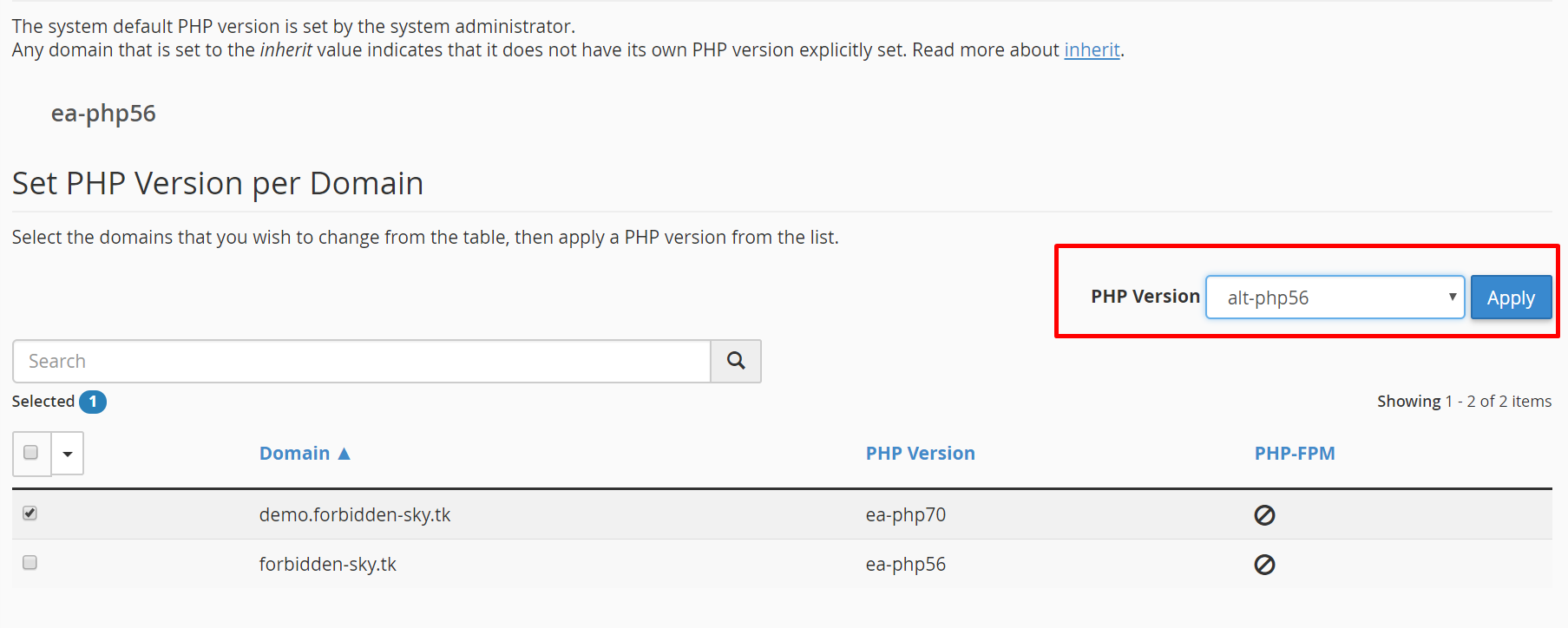 Panduan Cara Menggunakan fitur Multi PHP Version