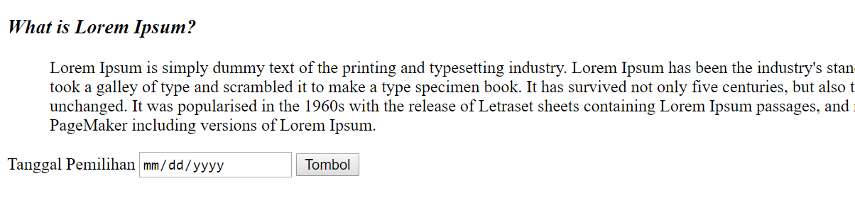 Pengenalan Code HTML Tanggal